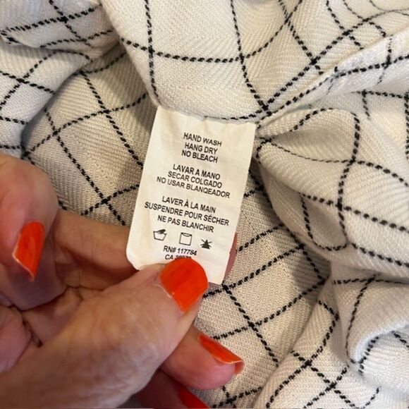 Rails Rayon Button Front Shirt White with Black Plaid Lightweight Size XS - Picture 6 of 11